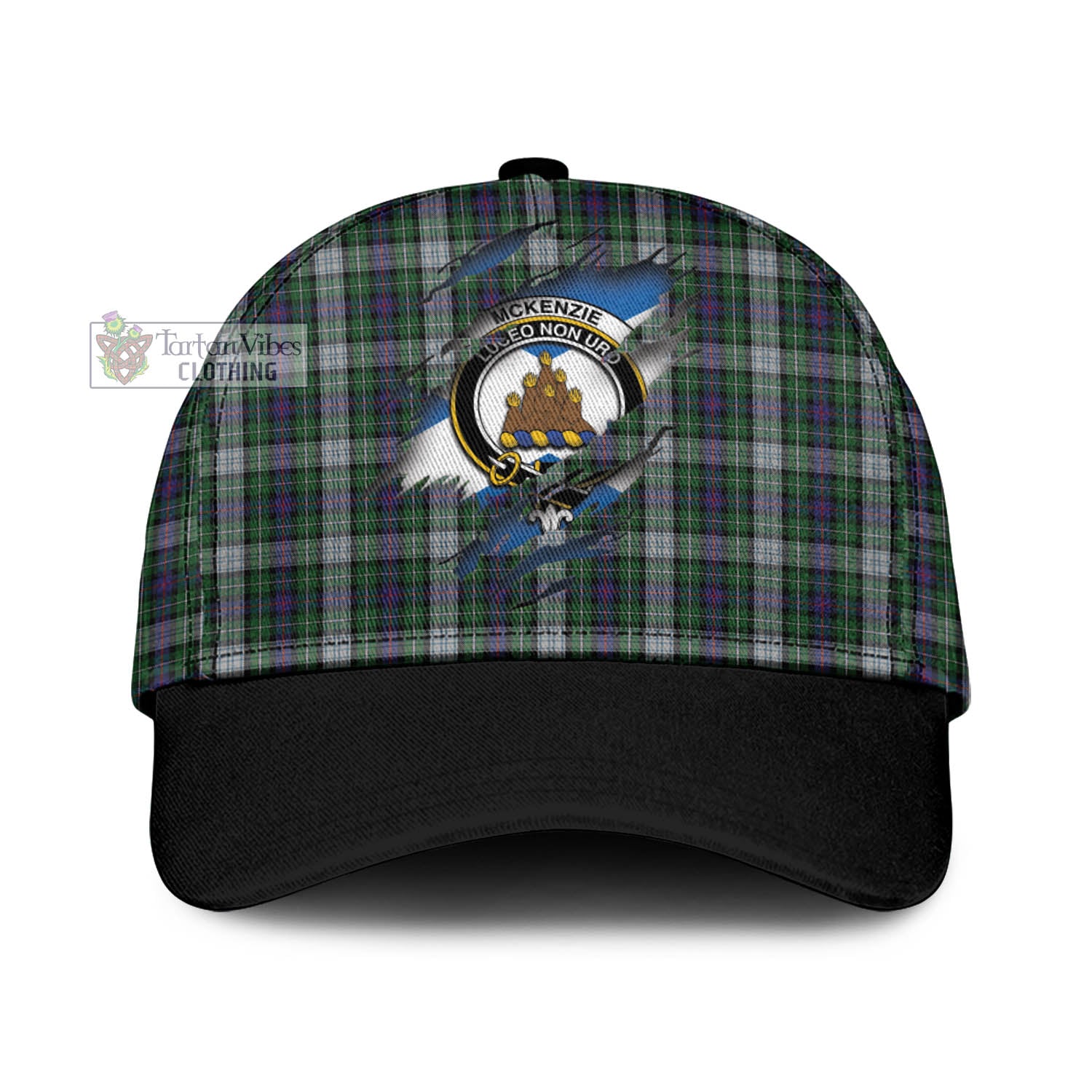 Tartan Vibes Clothing Mckenzie Dress Tartan Classic Cap with Family Crest In Me Style