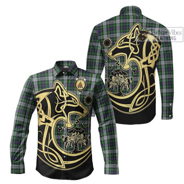 Mckenzie Dress Tartan Long Sleeve Button Shirt with Family Crest Celtic Wolf Style Men's Shirt S - Tartan Vibes Clothing