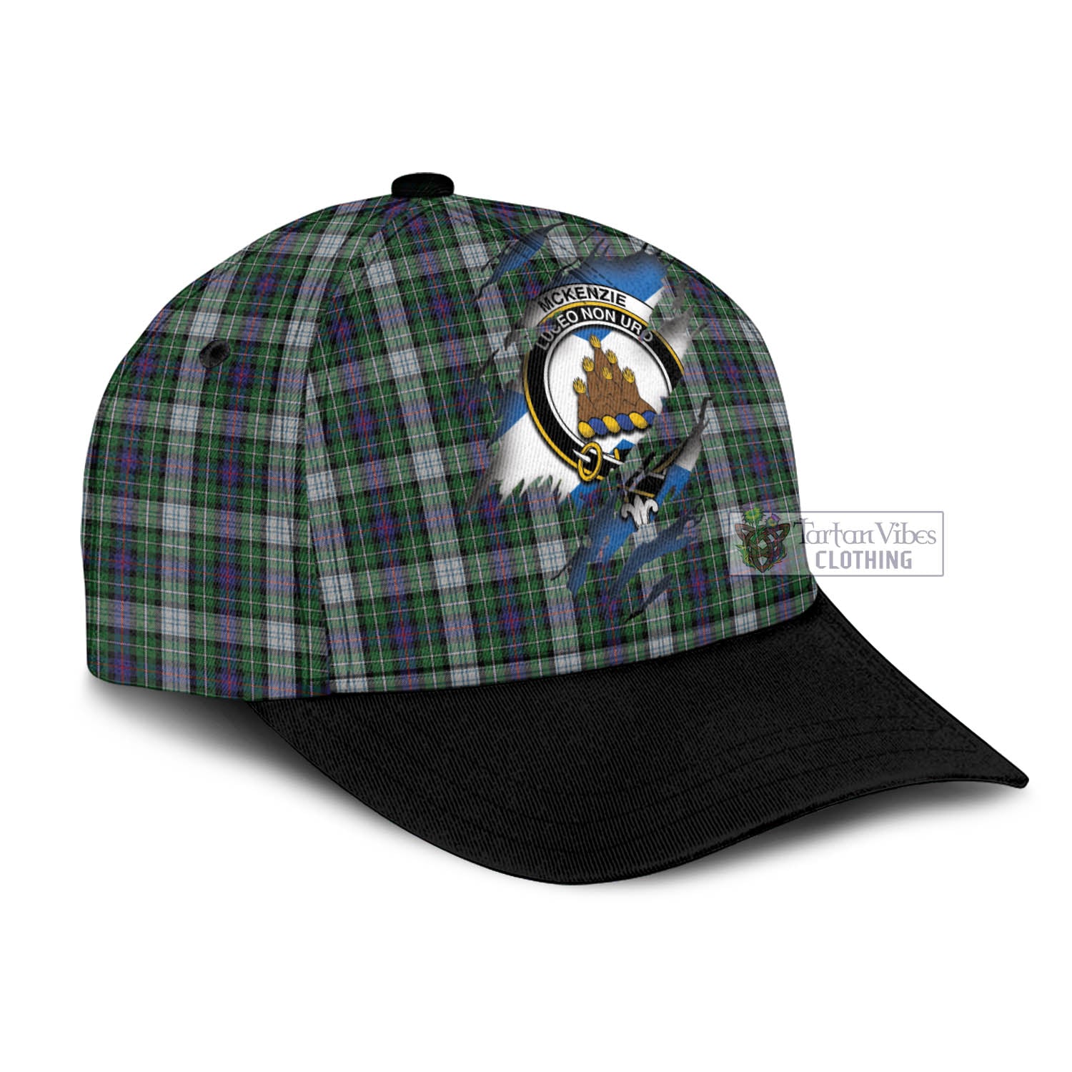 Tartan Vibes Clothing Mckenzie Dress Tartan Classic Cap with Family Crest In Me Style