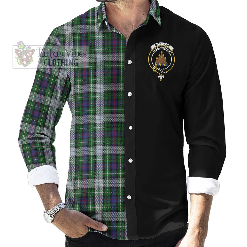 Mckenzie Dress Tartan Long Sleeve Button Shirt with Family Crest and Half Of Me Style - Tartanvibesclothing Shop