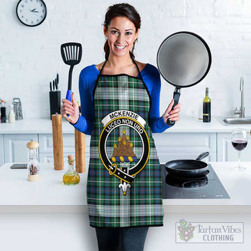 Mckenzie Dress Ancient Tartan Apron with Family Crest Black S 38x47 cm - Tartan Vibes Clothing