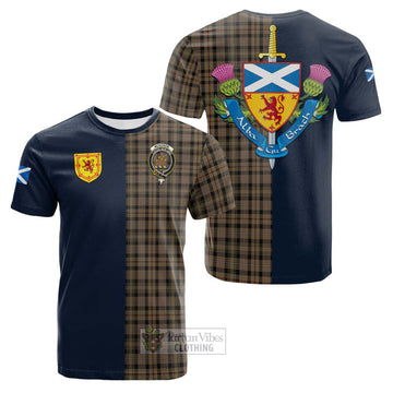 Tartan Vibes Clothing Mckenzie Hunting Tartan Cotton T-shirt with Scottish Lion Royal Arm Half Style