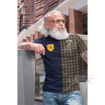 Tartan Vibes Clothing Mckenzie Hunting Tartan Cotton T-shirt with Scottish Lion Royal Arm Half Style