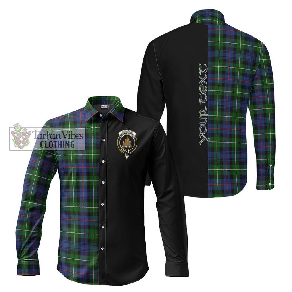 Tartan Vibes Clothing Mckenzie Modern #2 Tartan Long Sleeve Button Shirt with Family Crest and Half Of Me Style