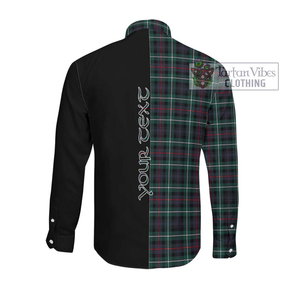 Mckenzie Modern Tartan Long Sleeve Button Shirt with Family Crest and Half Of Me Style Men's Shirt - Tartanvibesclothing Shop