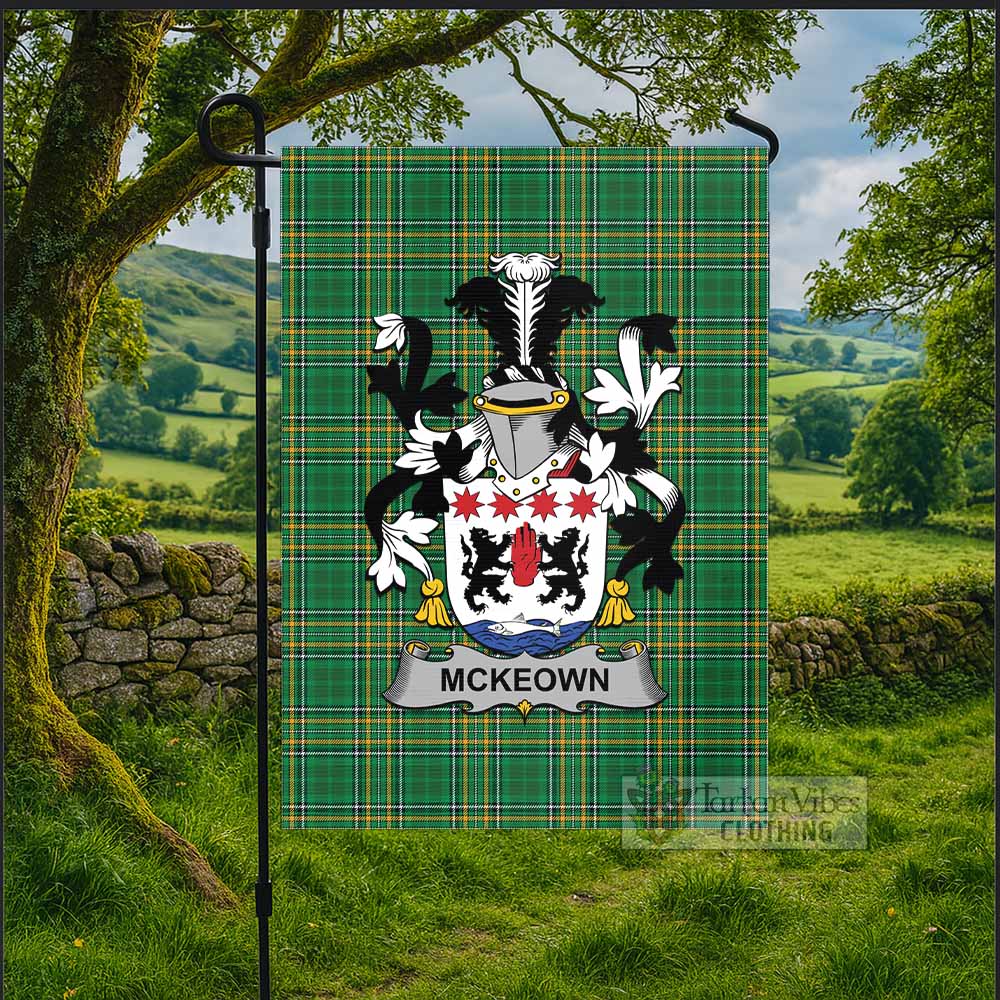 McKeown Irish Clan Tartan Flag with Coat of Arms