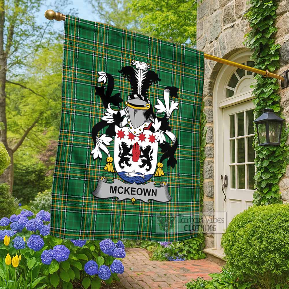 McKeown Irish Clan Tartan Flag with Coat of Arms