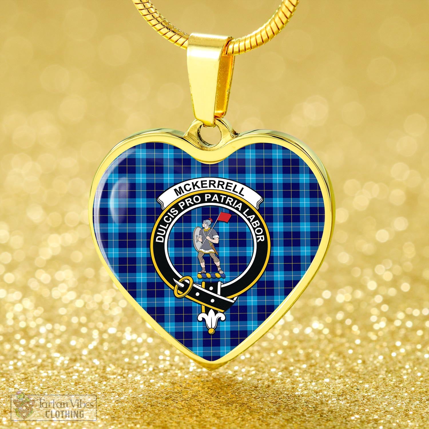 McKerrell Tartan Heart Necklace with Family Crest - Tartan Vibes Clothing