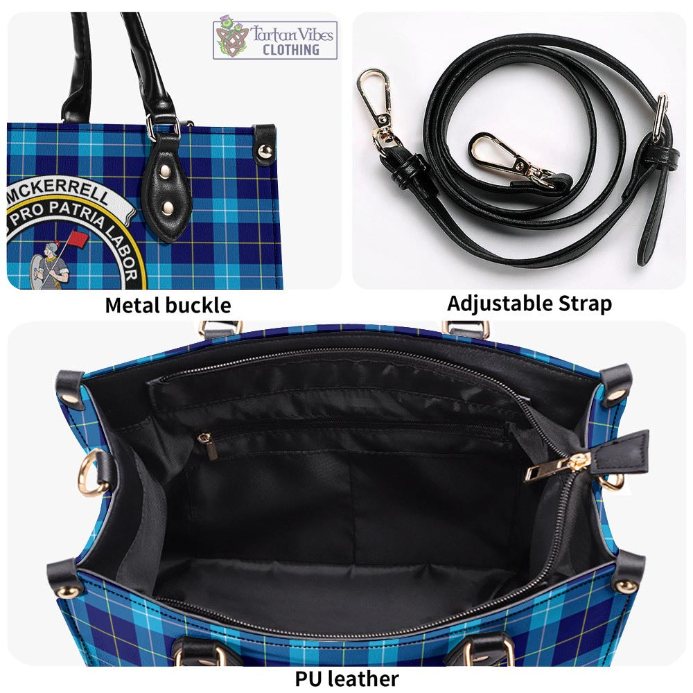 McKerrell Tartan Luxury Leather Handbags with Family Crest - Tartan Vibes Clothing