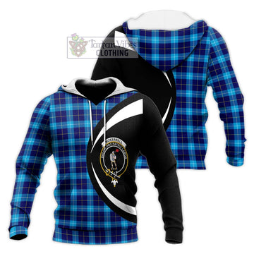 McKerrell Tartan Knitted Hoodie with Family Crest Circle Style Unisex Knitted Pullover Hoodie - Tartan Vibes Clothing