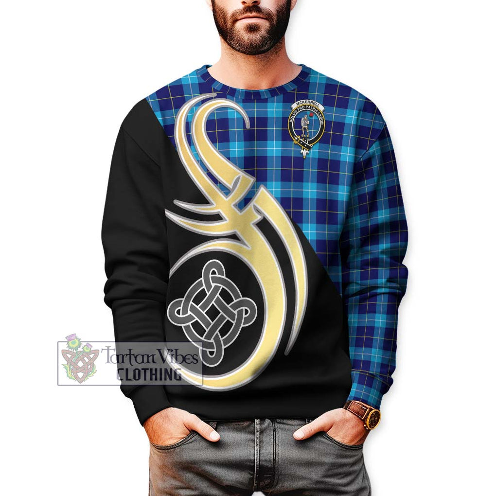 McKerrell Tartan Sweatshirt with Family Crest and Celtic Symbol Style Unisex - Tartan Vibes Clothing