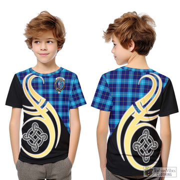 McKerrell Tartan Kid T-Shirt with Family Crest and Celtic Symbol Style Youth XL Size14 - Tartan Vibes Clothing