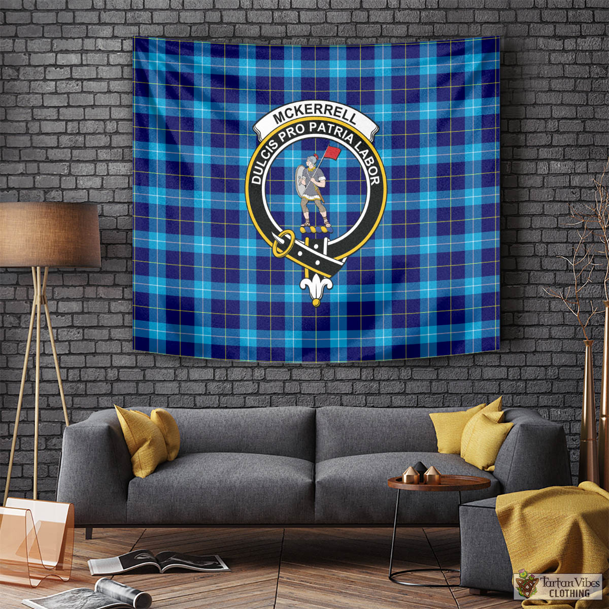 McKerrell Tartan Tapestry Wall Hanging and Home Decor for Room with Family Crest Tapestry - Tartan Vibes Clothing