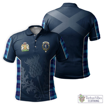 McKerrell Tartan Men's Polo Shirt with Family Crest and Scottish Thistle Vibes Sport Style