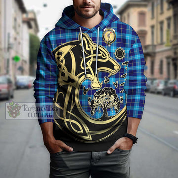 McKerrell Tartan Hoodie with Family Crest Celtic Wolf Style Zip Hoodie - Tartan Vibes Clothing