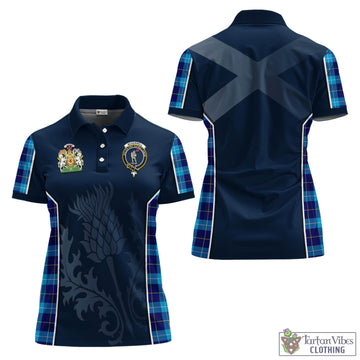 McKerrell Tartan Women's Polo Shirt with Family Crest and Scottish Thistle Vibes Sport Style