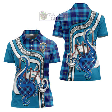 McKerrell Tartan Women's Polo Shirt with Epic Bagpipe Style