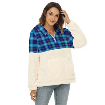 McKerrell Tartan Half Style Women's Borg Fleece Hoodie with Half Zip Female - Tartan Vibes Clothing