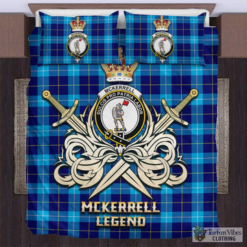 Tartan Vibes Clothing McKerrell Tartan Bedding Set with Clan Crest and the Golden Sword of Courageous Legacy