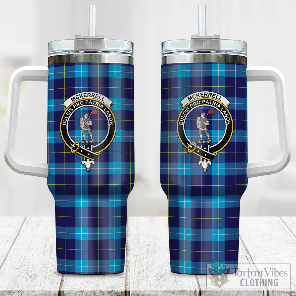 McKerrell Tartan Tumbler with Handle with Family Crest One Size 40 OZ - Tartan Vibes Clothing