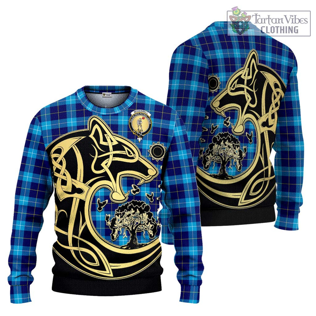 McKerrell Tartan Ugly Sweater with Family Crest Celtic Wolf Style Unisex - Tartan Vibes Clothing