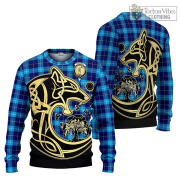 McKerrell Tartan Ugly Sweater with Family Crest Celtic Wolf Style Unisex - Tartan Vibes Clothing