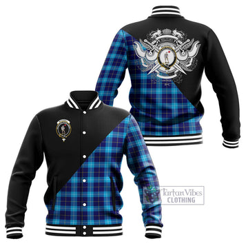 McKerrell Tartan Baseball Jacket with Family Crest and Military Logo Style Unisex - Tartan Vibes Clothing