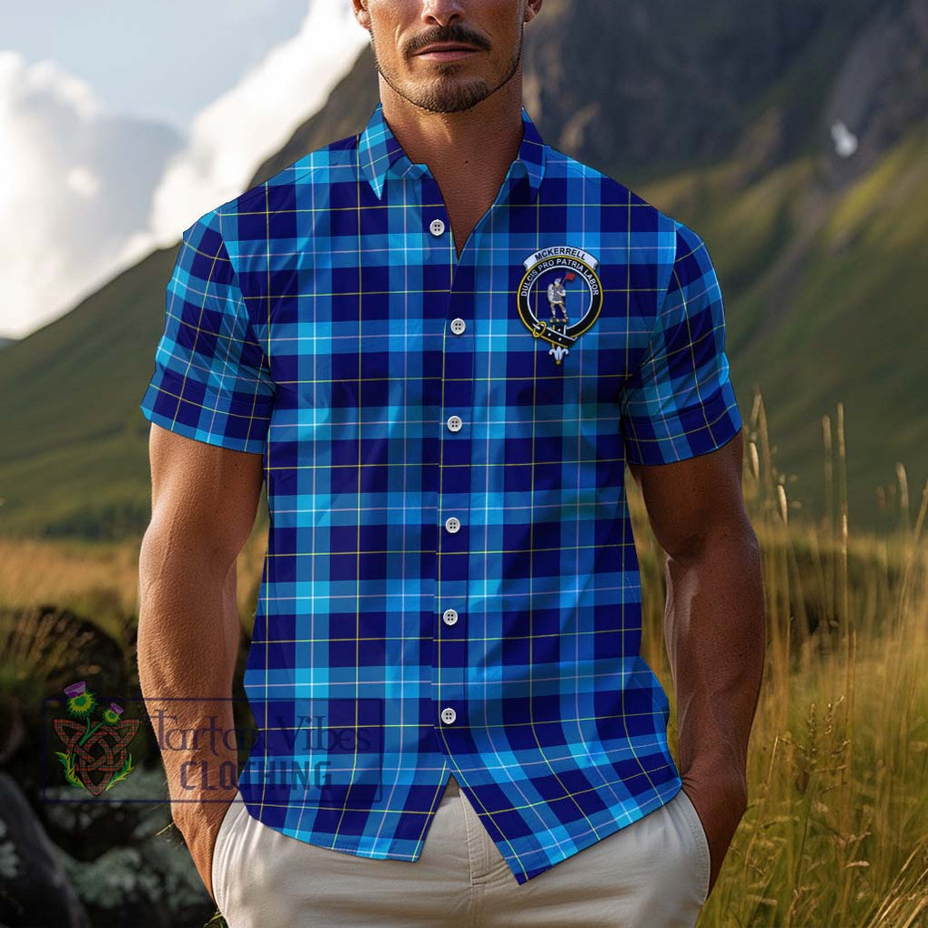 McKerrell Tartan Cotton Hawaiian Shirt with Family Crest Kid - Tartan Vibes Clothing