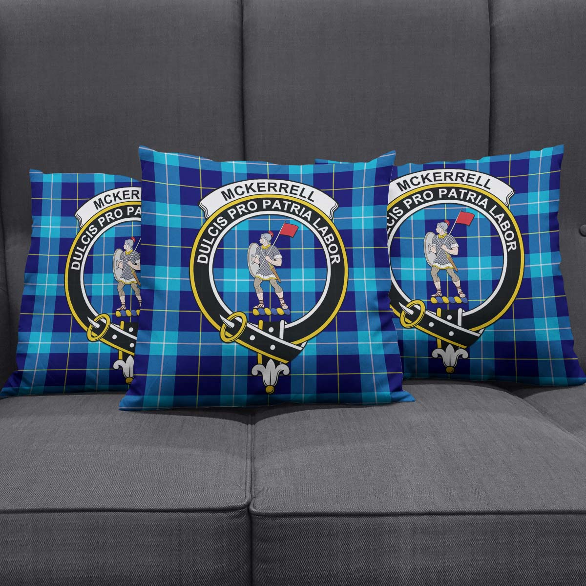 McKerrell Tartan Pillow Cover with Family Crest Rectangle Pillow Cover 51*91cm - Tartan Vibes Clothing