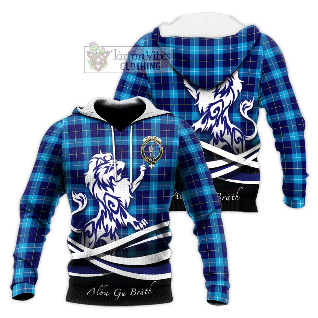 McKerrell Tartan Knitted Hoodie with Alba Gu Brath Regal Lion Emblem Unisex Knitted Pullover Hoodie - Tartan Vibes Clothing