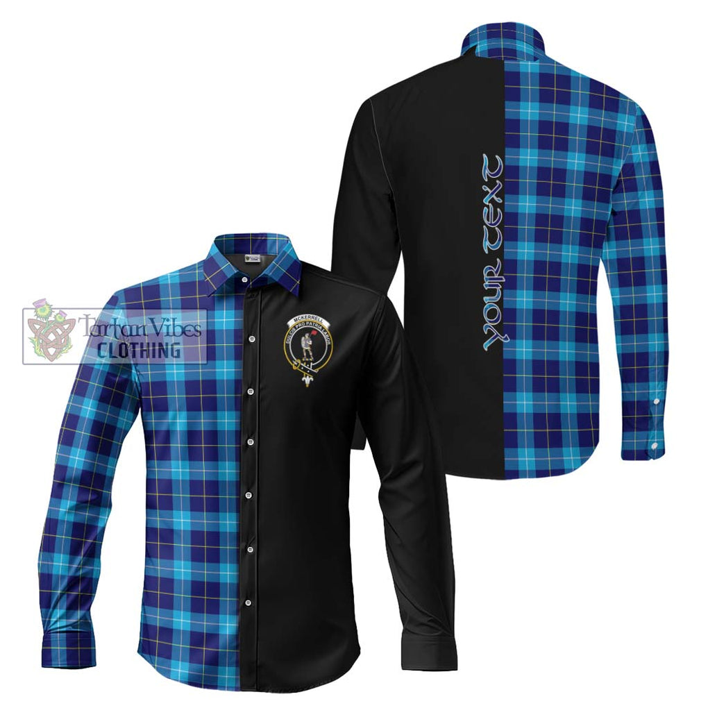 McKerrell Tartan Long Sleeve Button Shirt with Family Crest and Half Of Me Style Men's Shirt S - Tartanvibesclothing Shop