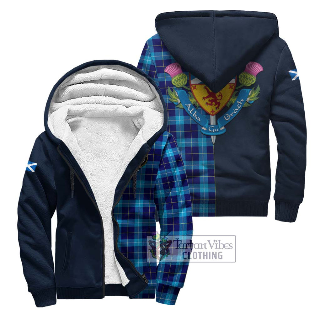 McKerrell Tartan Sherpa Hoodie Alba with Scottish Lion Royal Arm Half Style Unisex S - Tartan Vibes Clothing