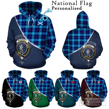 McKerrell Tartan Hoodie with Personalised National Flag and Family Crest Half Style Zip Hoodie - Tartan Vibes Clothing