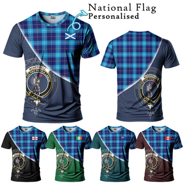 McKerrell Tartan T-Shirt with Personalised National Flag and Family Crest Half Style Kid's Shirt - Tartan Vibes Clothing
