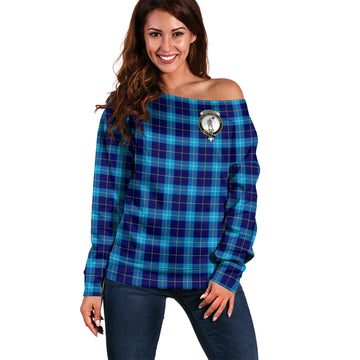 McKerrell Tartan Off Shoulder Women Sweater with Family Crest Women - Tartan Vibes Clothing
