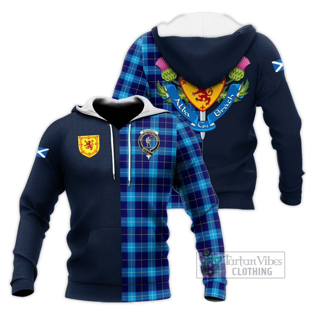 McKerrell Tartan Knitted Hoodie Alba with Scottish Lion Royal Arm Half Style Unisex Knitted Pullover Hoodie - Tartan Vibes Clothing