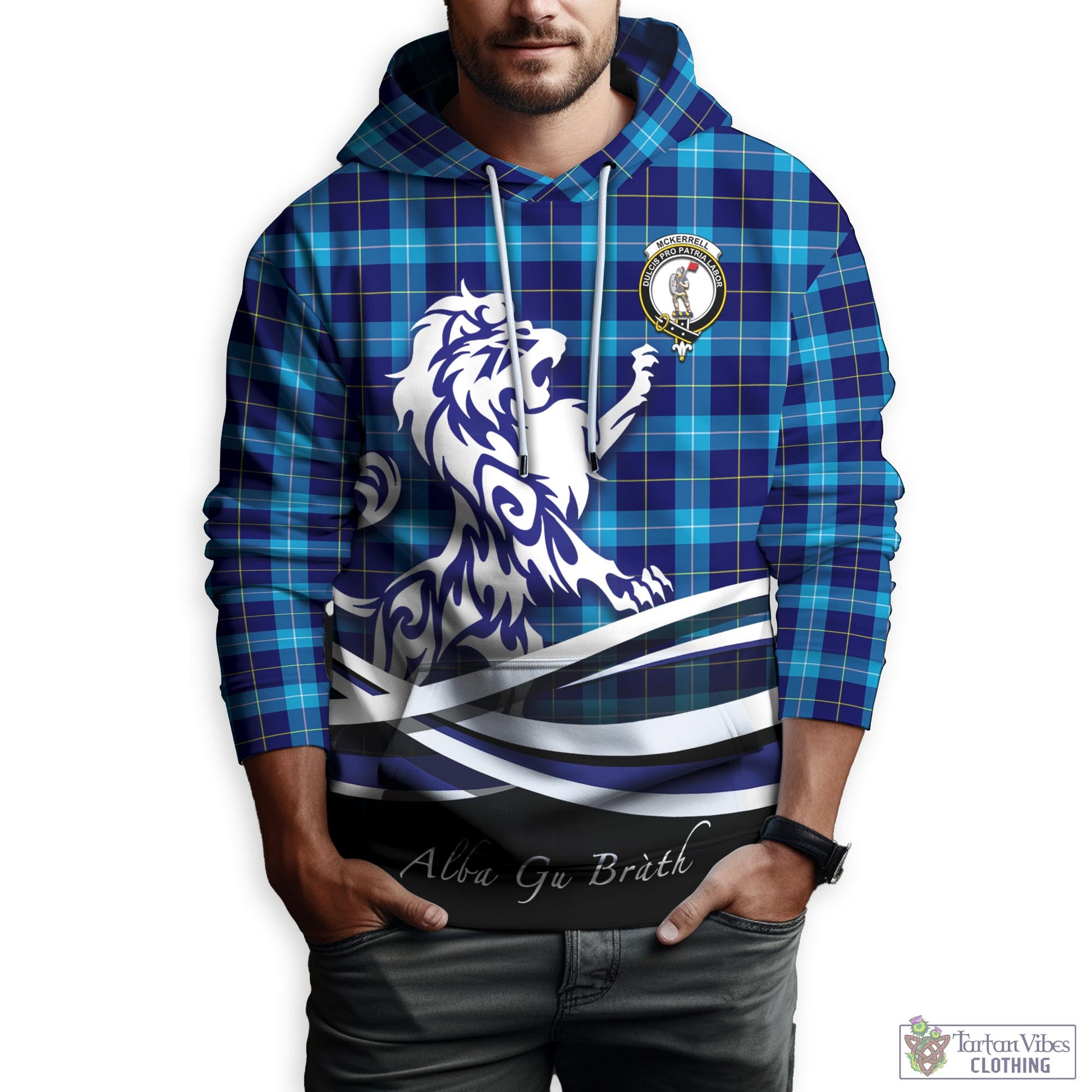 McKerrell Tartan Hoodie with Alba Gu Brath Regal Lion Emblem Zip Hoodie - Tartan Vibes Clothing
