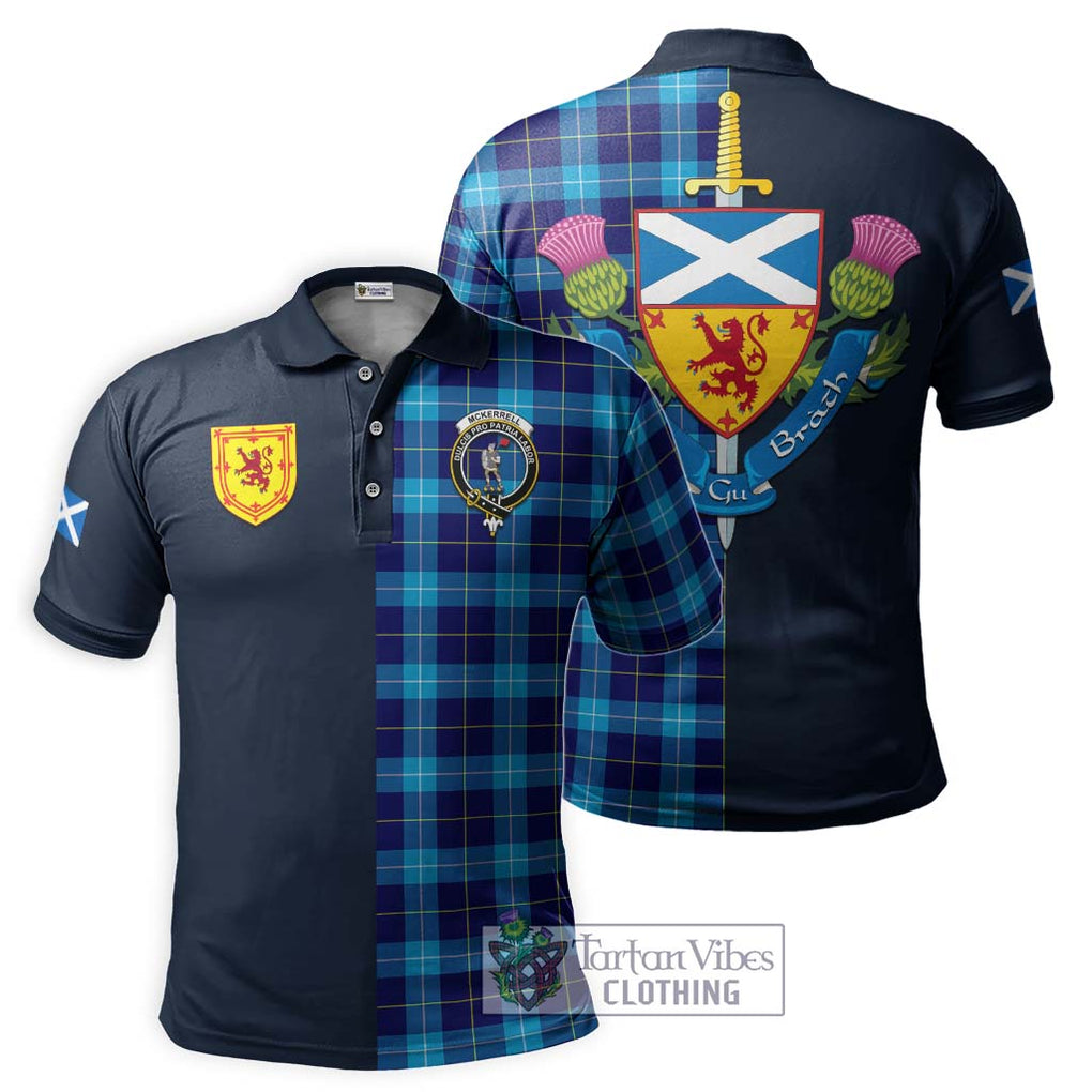 McKerrell Tartan Polo Shirt Alba with Scottish Lion Royal Arm Half Style Kid - Tartan Vibes Clothing