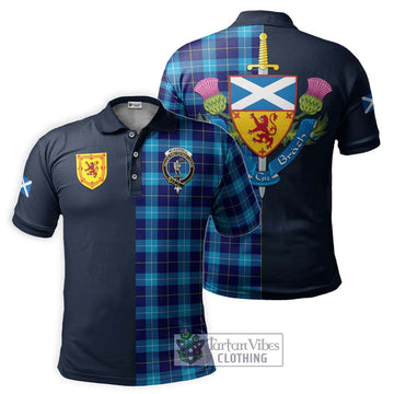 McKerrell Tartan Polo Shirt Alba with Scottish Lion Royal Arm Half Style Kid - Tartan Vibes Clothing
