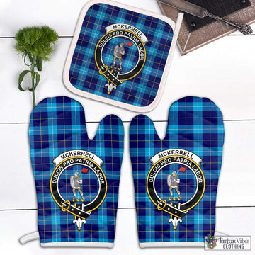 McKerrell Tartan Combo Oven Mitt & Pot-Holder with Family Crest Combo 2 Oven Mitt & 1 Pot-Holder Black - Tartan Vibes Clothing