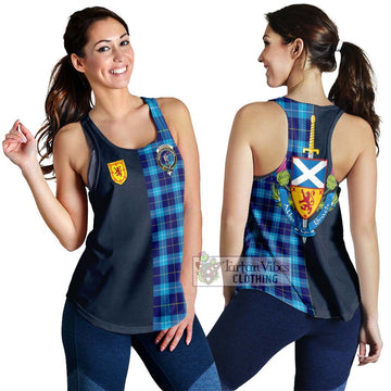 McKerrell Tartan Women's Racerback Tanks Alba with Scottish Lion Royal Arm Half Style