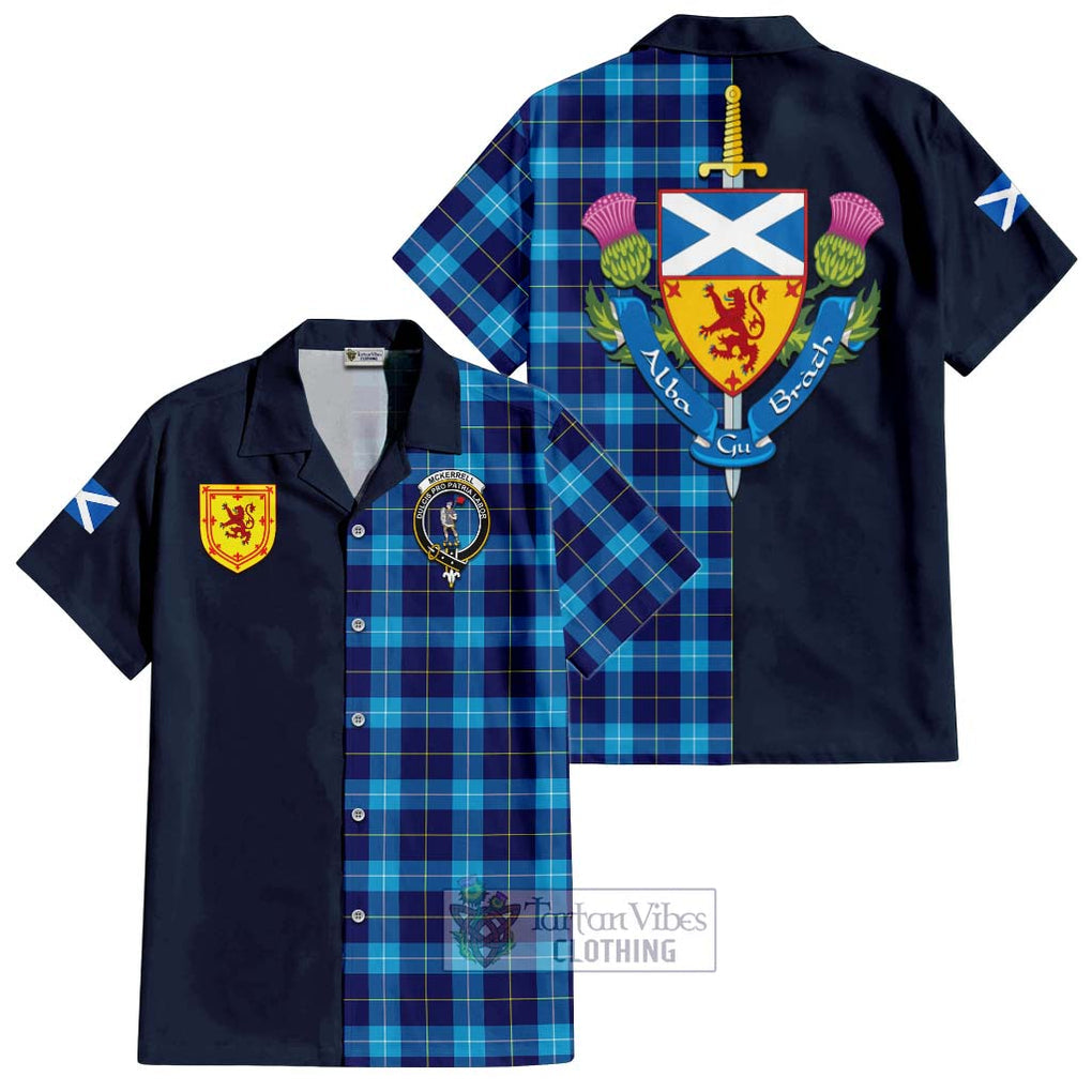 McKerrell Tartan Hawaiian Shirt Alba with Scottish Lion Royal Arm Half Style Kid - Tartan Vibes Clothing
