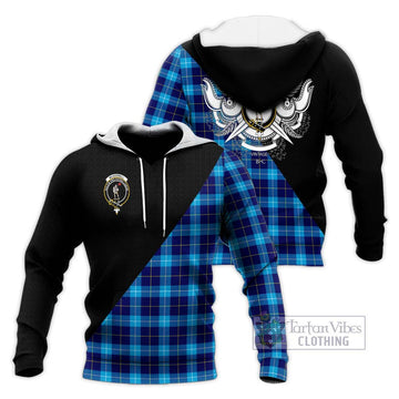 McKerrell Tartan Knitted Hoodie with Family Crest and Military Logo Style Unisex Knitted Pullover Hoodie - Tartan Vibes Clothing