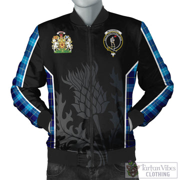 McKerrell Tartan Bomber Jacket with Family Crest and Scottish Thistle Vibes Sport Style