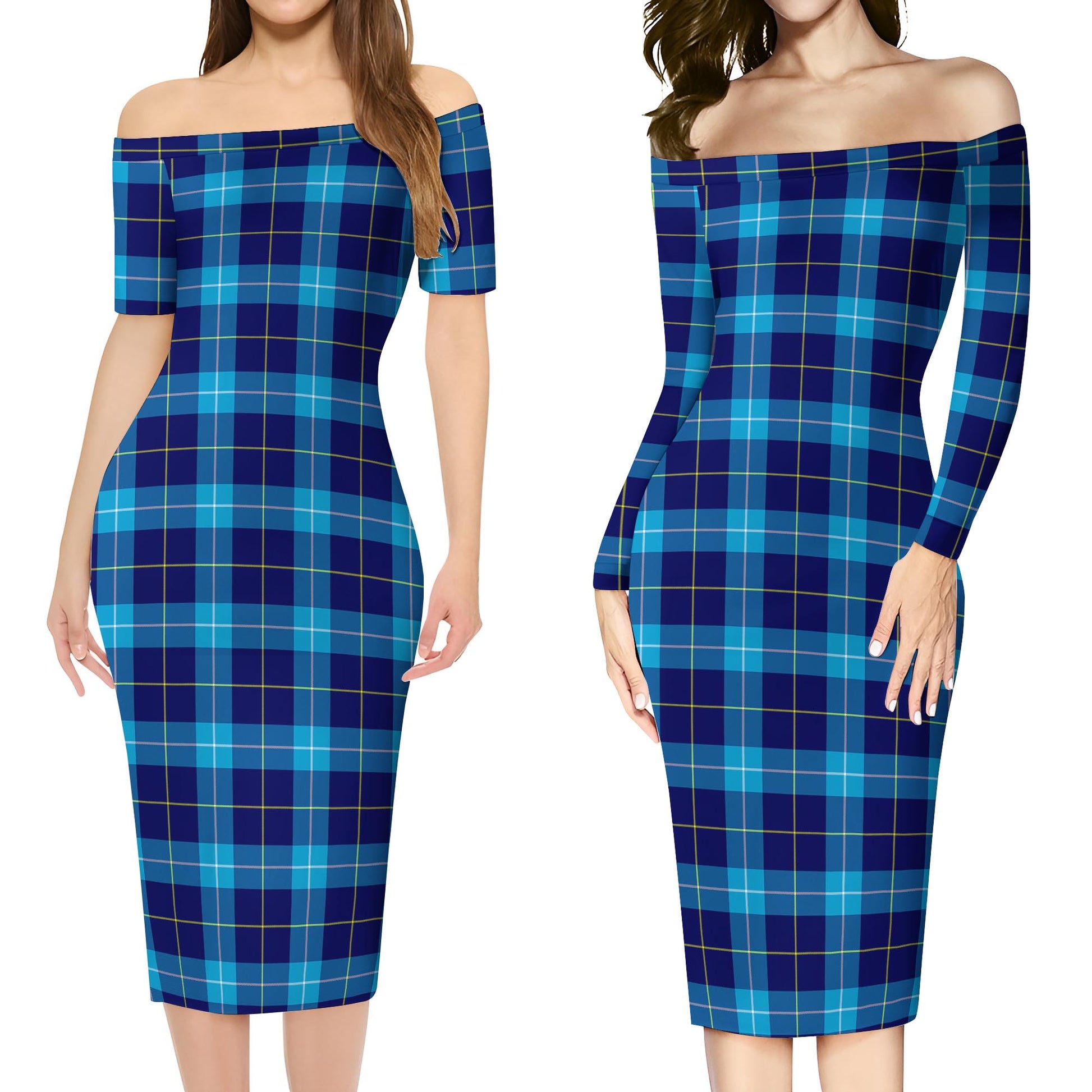 McKerrell Tartan Off Shoulder Lady Dress Women's Dress - Tartan Vibes Clothing