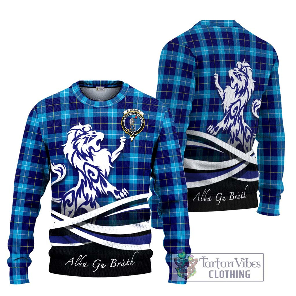 McKerrell Tartan Ugly Sweater with Alba Gu Brath Regal Lion Emblem Unisex - Tartan Vibes Clothing