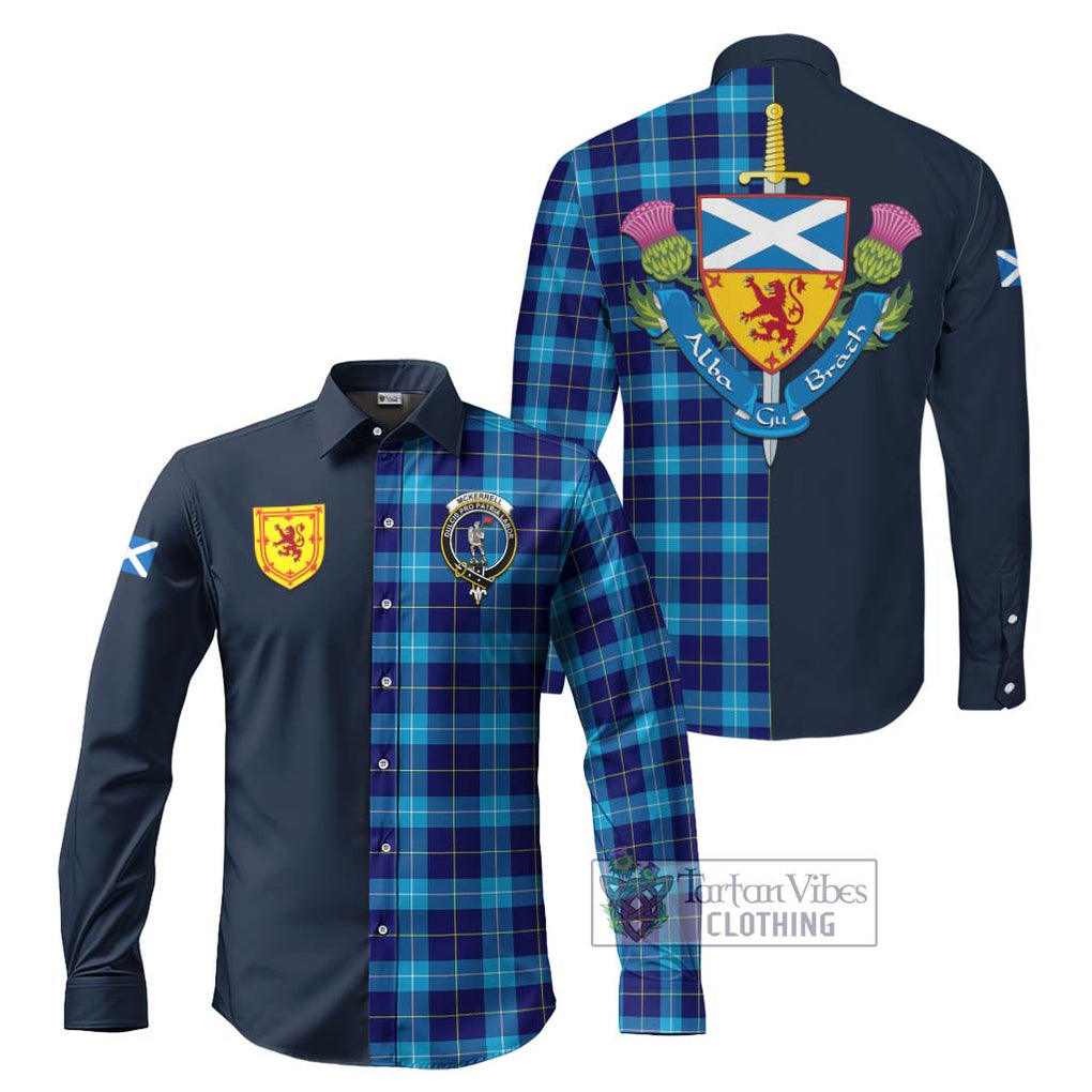 McKerrell Tartan Long Sleeve Button Shirt Alba with Scottish Lion Royal Arm Half Style Men's Shirt S - Tartan Vibes Clothing