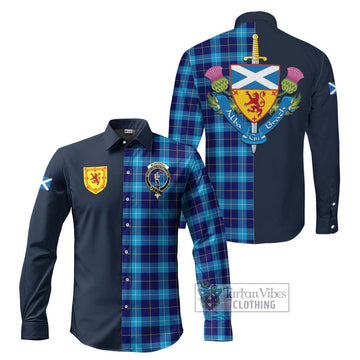 McKerrell Tartan Long Sleeve Button Shirt Alba with Scottish Lion Royal Arm Half Style Men's Shirt S - Tartan Vibes Clothing