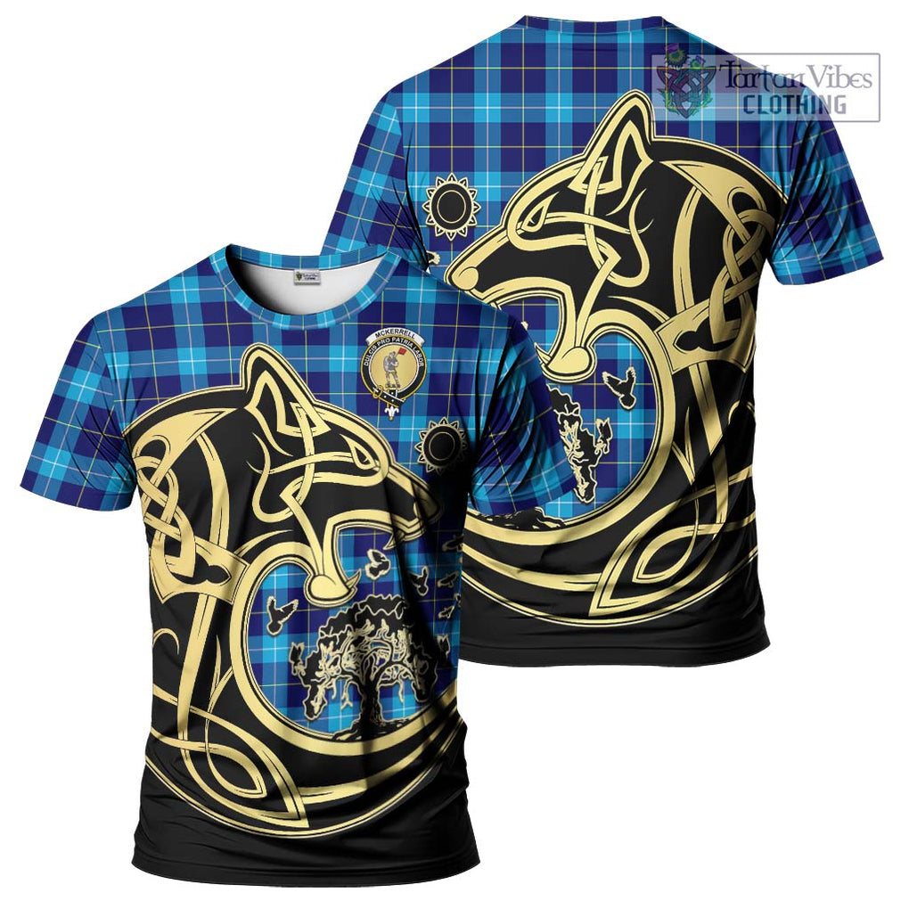 McKerrell Tartan T-Shirt with Family Crest Celtic Wolf Style Kid's Shirt - Tartan Vibes Clothing