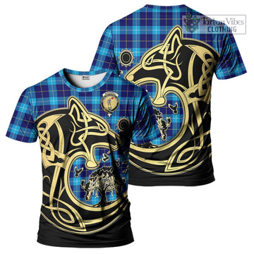 McKerrell Tartan T-Shirt with Family Crest Celtic Wolf Style Kid's Shirt - Tartan Vibes Clothing
